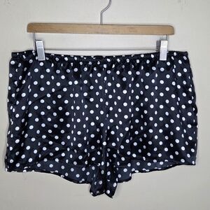 George | Black White Polka Dot Satin Sleep Shorts Size XL 16-18